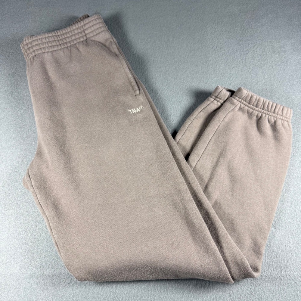 TNA Aritzia Sweatfleece Cozy Fleece Perfect Fit Sweatpants S Taupe Brown Joggers